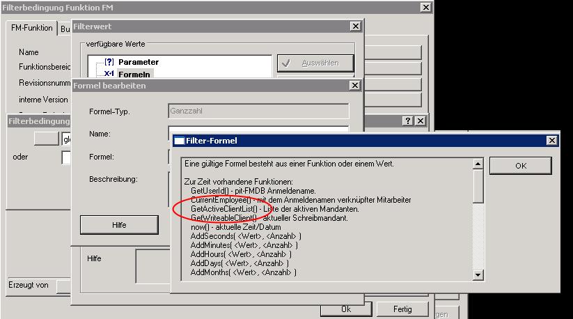 Filterfunktion GetActiveClient