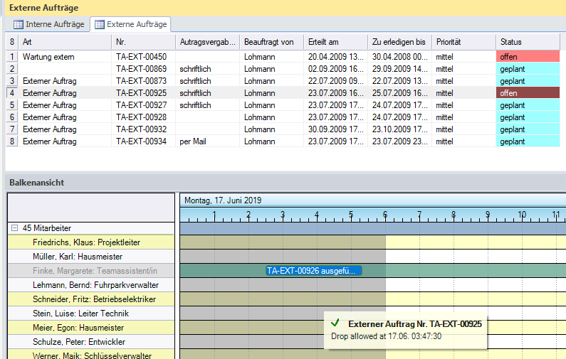 Mehrere Draglists pro Scheduler