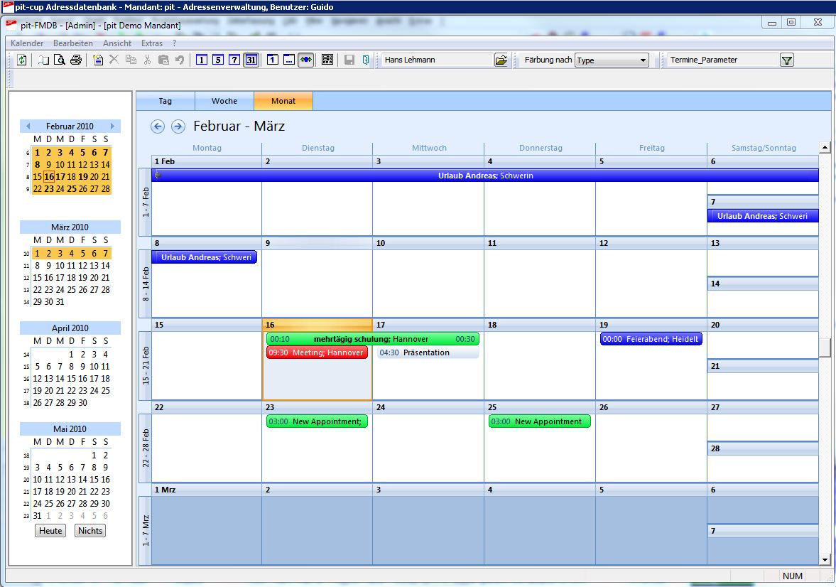 Outlook Kalenderansicht