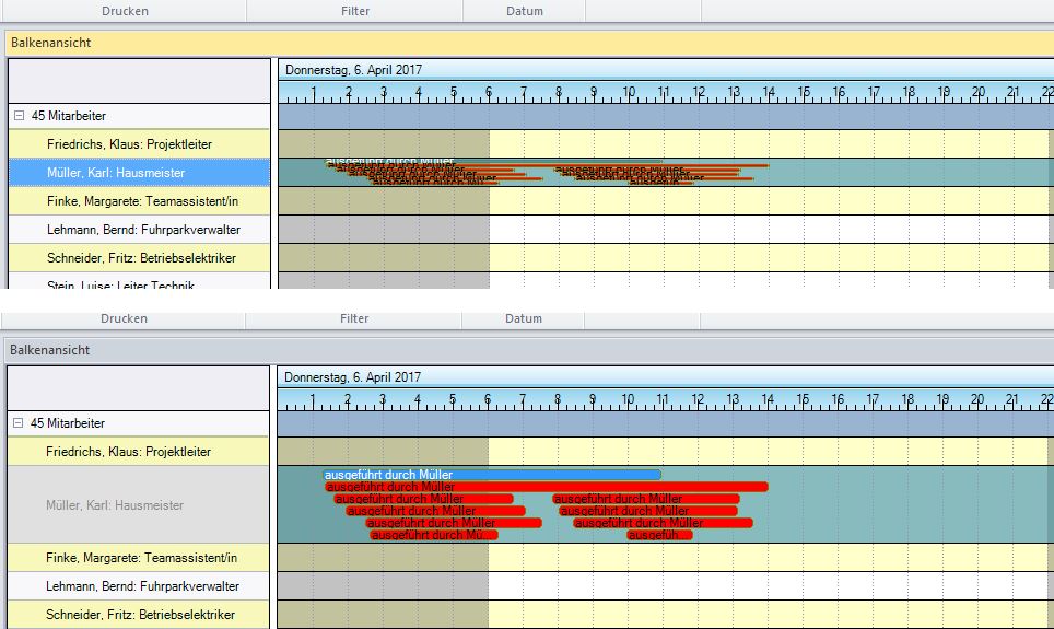 Scheduler Ressourcezeilenhöhe