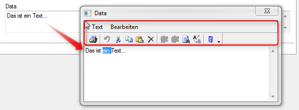 Toolbar für Multilineeditor