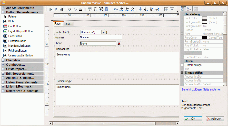 neuer Eingabenmaskeneditor